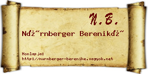 Nürnberger Bereniké névjegykártya
